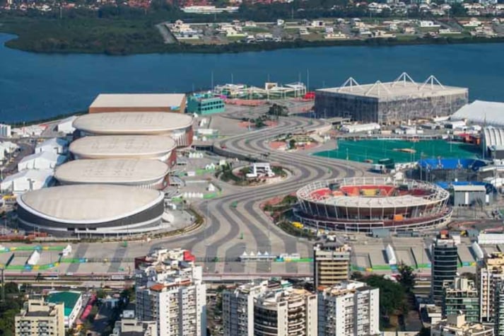 Vista aérea do complexo do Parque Olímpico