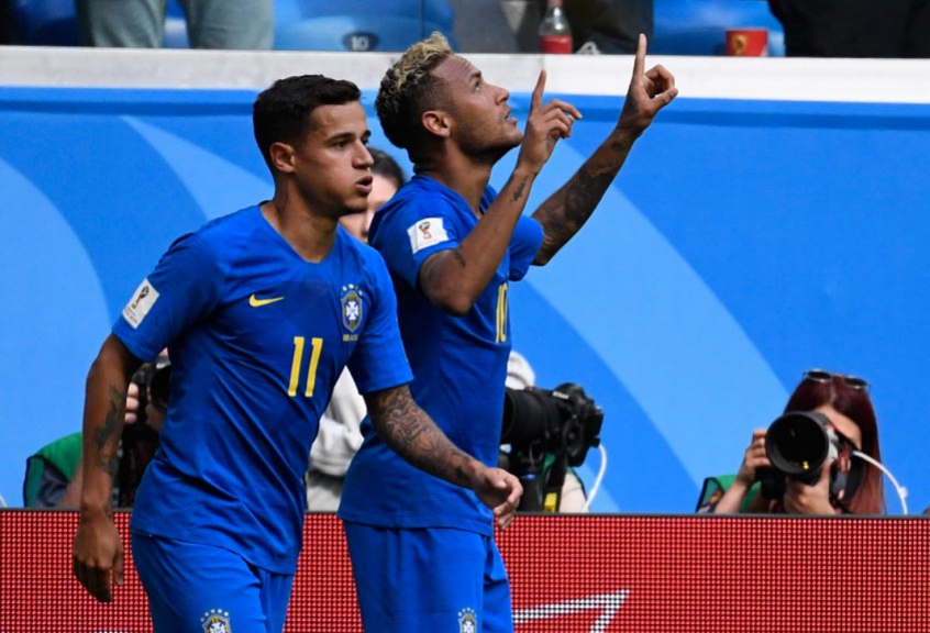 Brasil x Costa Rica - Neymar e Coutinho