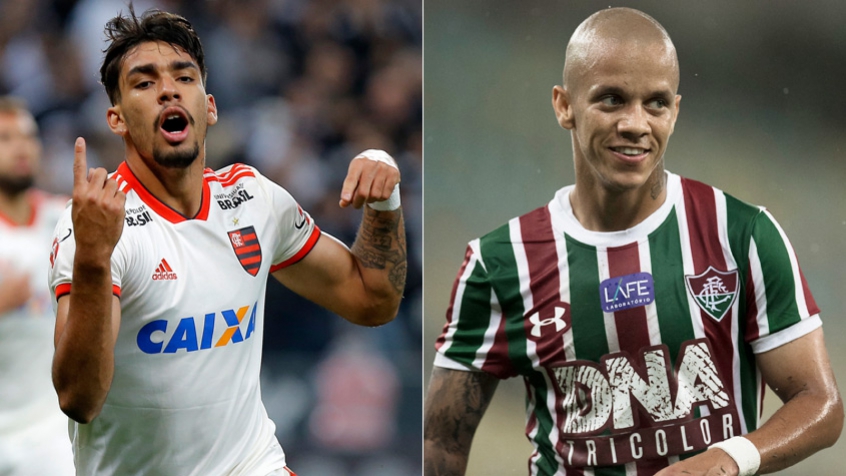 Montagem Lucas Paquetá, do Flamengo, e Marcos Júnior, do Fluminense.