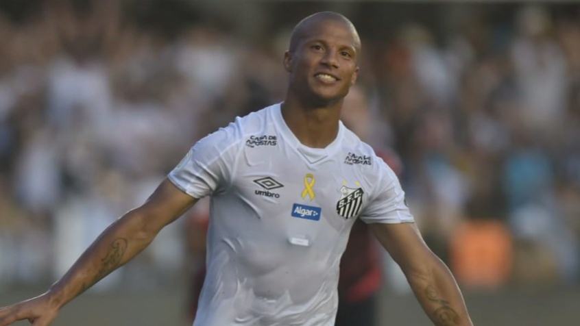 Santos x CAP - Sánchez comemora seu gol