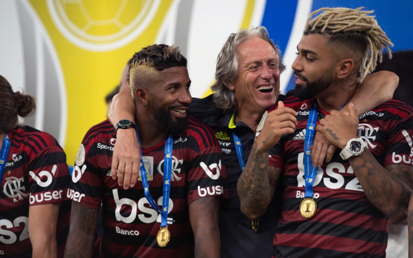 Flamengo - Jorge Jesus, Rodinei e Gabigol