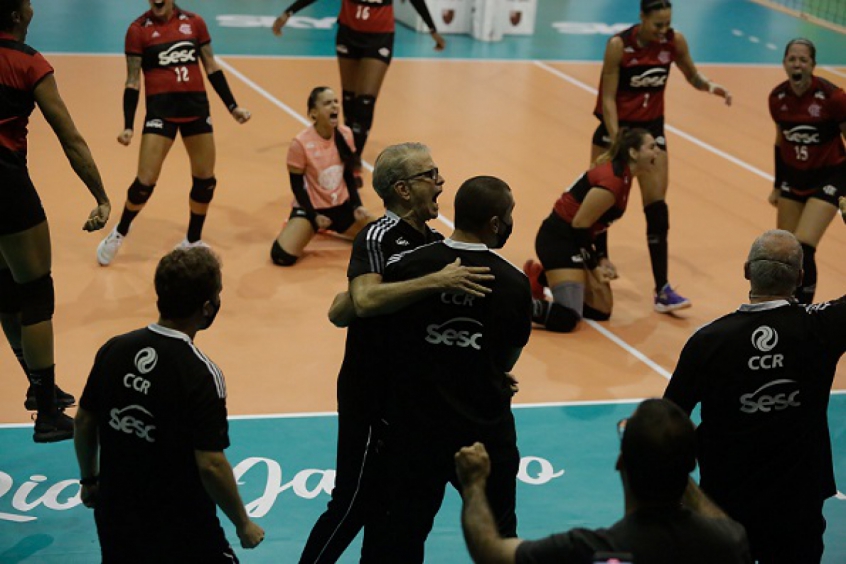 Sesc RJ Flamengo conquistou vitória suada sobre o líder Dentil/Praia Clube (Foto: Gilvan de Souza/Flamengo)