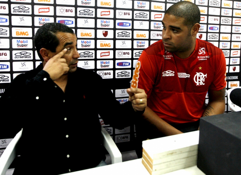 Zinho e Adriano - Flamengo (Foto: Paulo S&eacute;rgio)