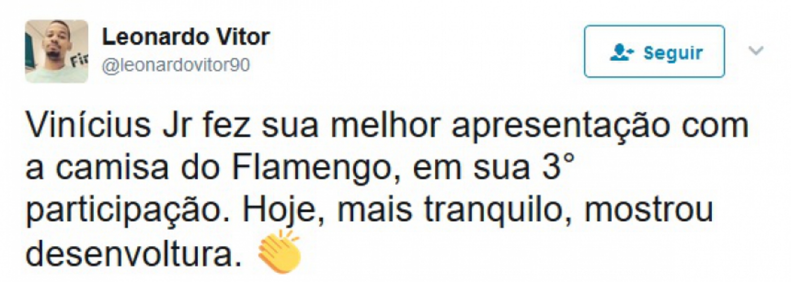 No Twitter, torcedores elogiaram entrada da promessa rubro-negra