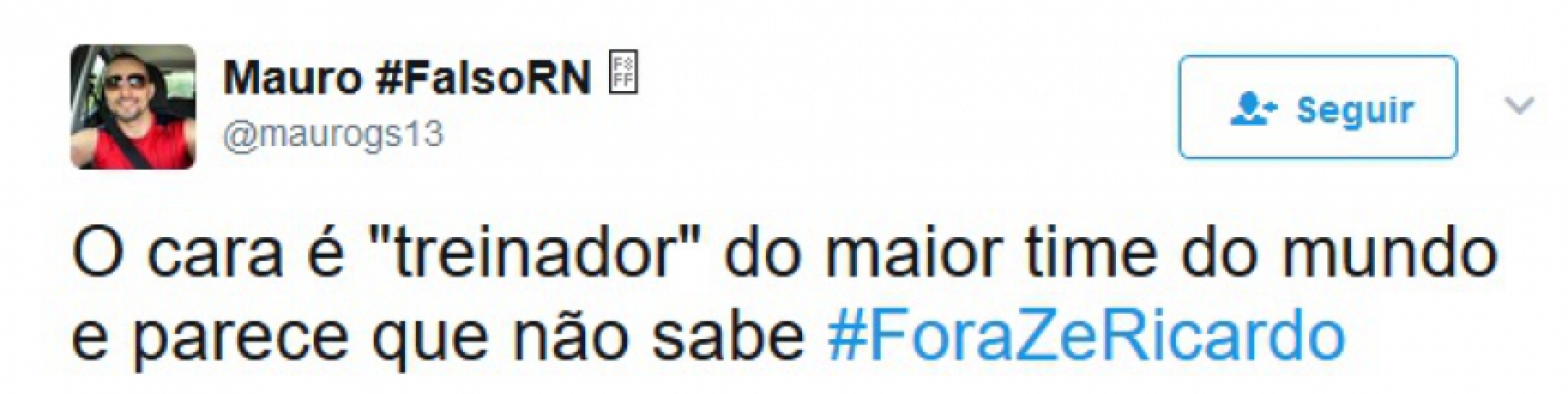 Rubro-negros postaram #ForaZeRicardo e assunto virou o mais falado no Twitter na noite de domingo