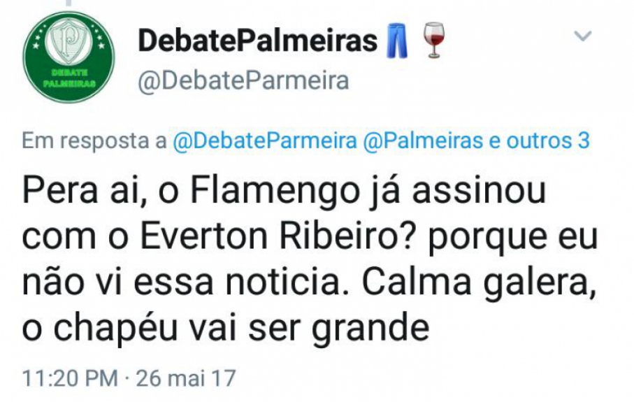 Prints mostram palmeirenses apostando na contrata&ccedil;&atilde;o de &Eacute;verton Ribeiro