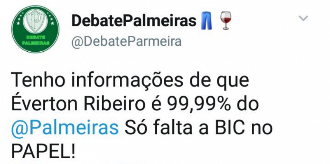 Prints mostram palmeirenses apostando na contrata&ccedil;&atilde;o de &Eacute;verton Ribeiro
