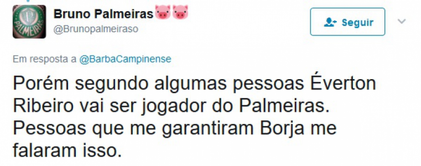 Prints mostram palmeirenses apostando na contrata&ccedil;&atilde;o de &Eacute;verton Ribeiro