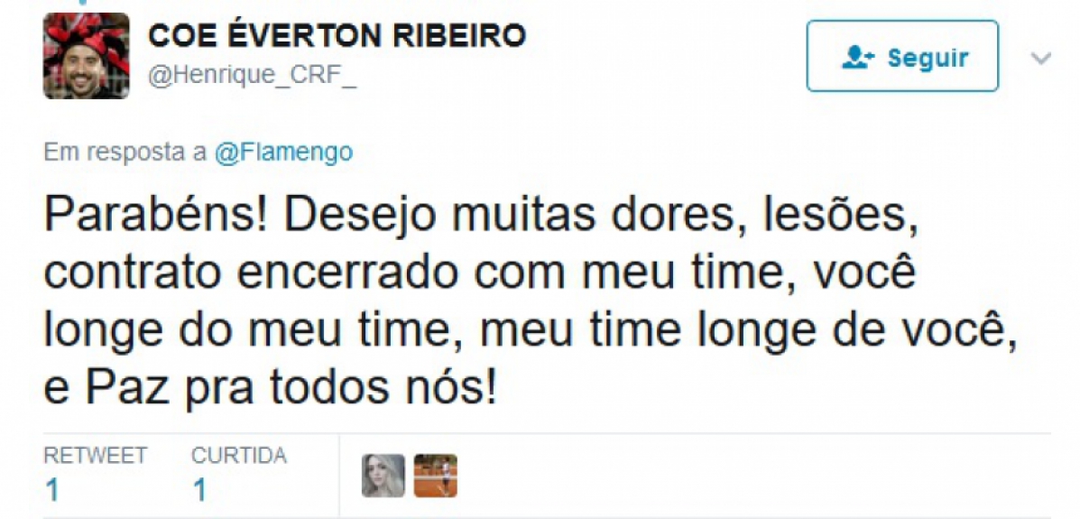Rubro-negros aproveitaram post de parab&eacute;ns para cornetar M&aacute;rcio Ara&uacute;jo