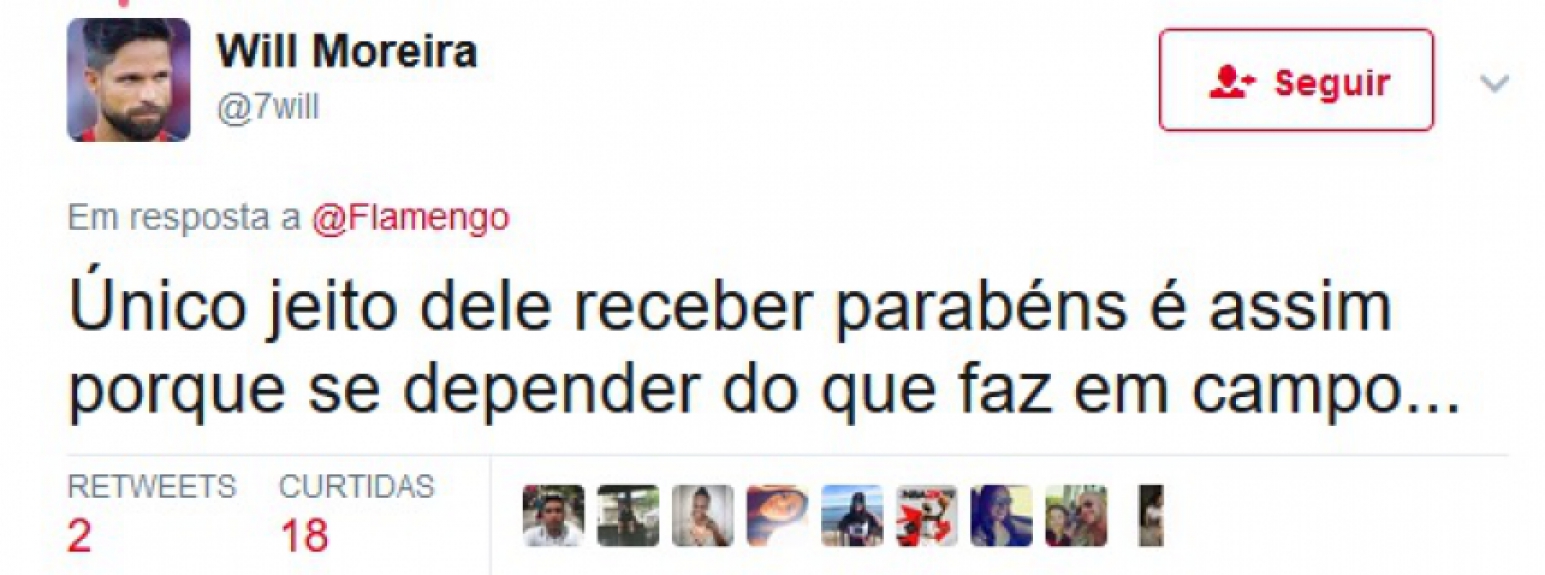 Rubro-negros aproveitaram post de parab&eacute;ns para cornetar M&aacute;rcio Ara&uacute;jo