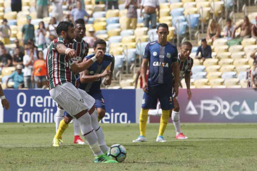 Fluminense 3 x 2 Santos - um p&ecirc;nalti (Henrique Dourado converteu para o Flu)