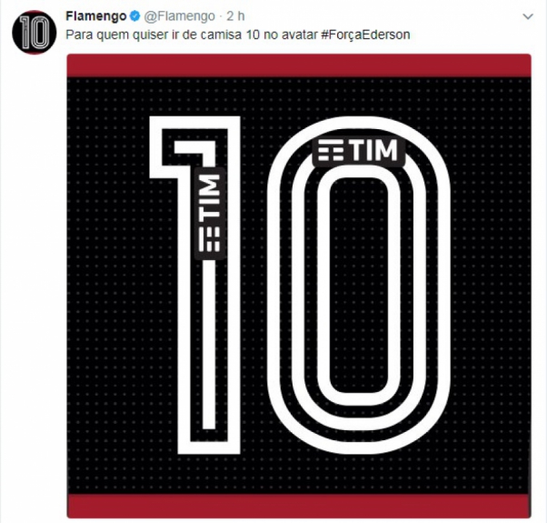 Flamengo muda avatar do Twitter em homenagem a Ederson #For&ccedil;aEderson