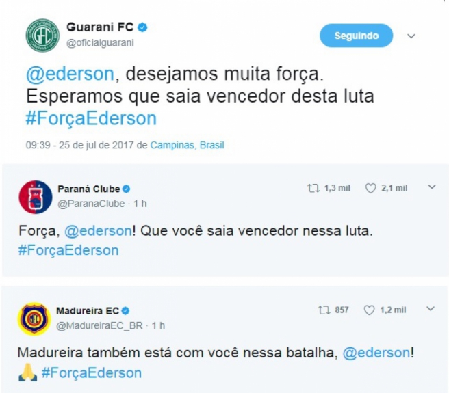 Guarani, Madureira e Paran&aacute; Clube #For&ccedil;aEderson