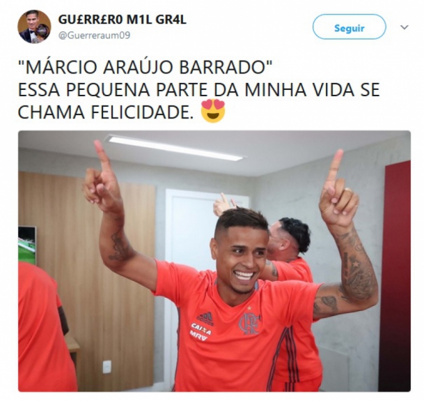 Internautas brincaram com sa&iacute;da do volante do time titular do Flamengo