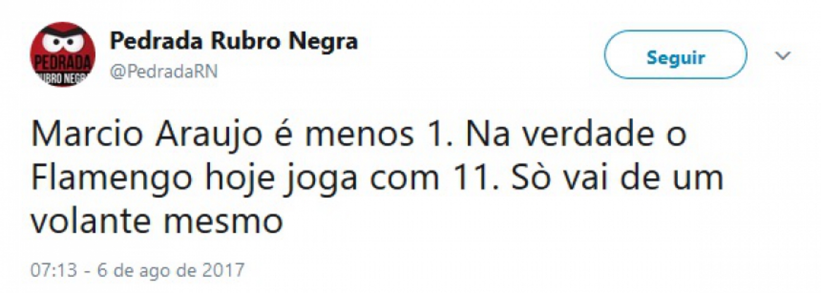 Internautas brincaram com sa&iacute;da do volante do time titular do Flamengo