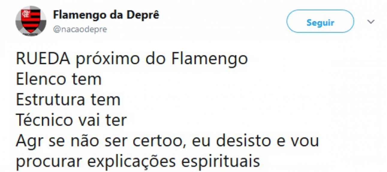 Mudança no comando técnico do Flamengo virou assunto para brincadeiras