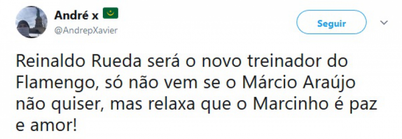 Mudança no comando técnico do Flamengo virou assunto para brincadeiras