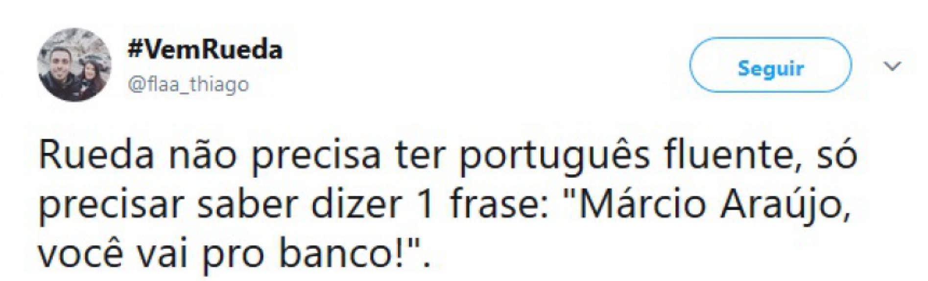 Mudança no comando técnico do Flamengo virou assunto para brincadeiras