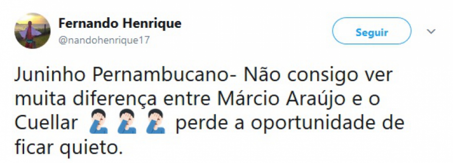 Pelo Twitter, rubro-negros cornetaram Juninho Pernambucano