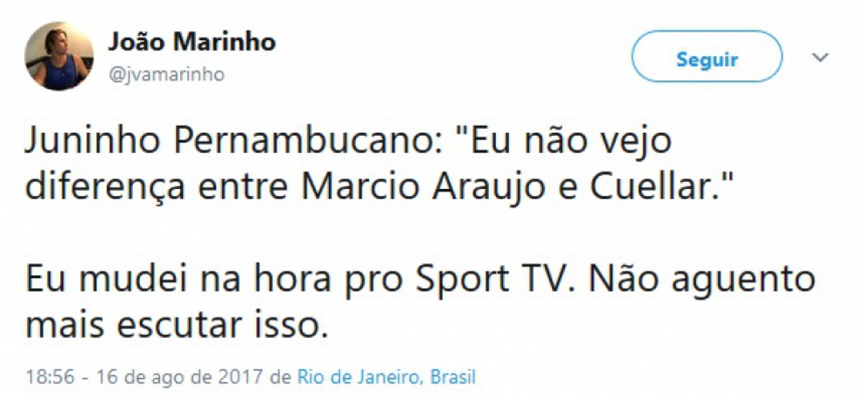 Pelo Twitter, rubro-negros cornetaram Juninho Pernambucano