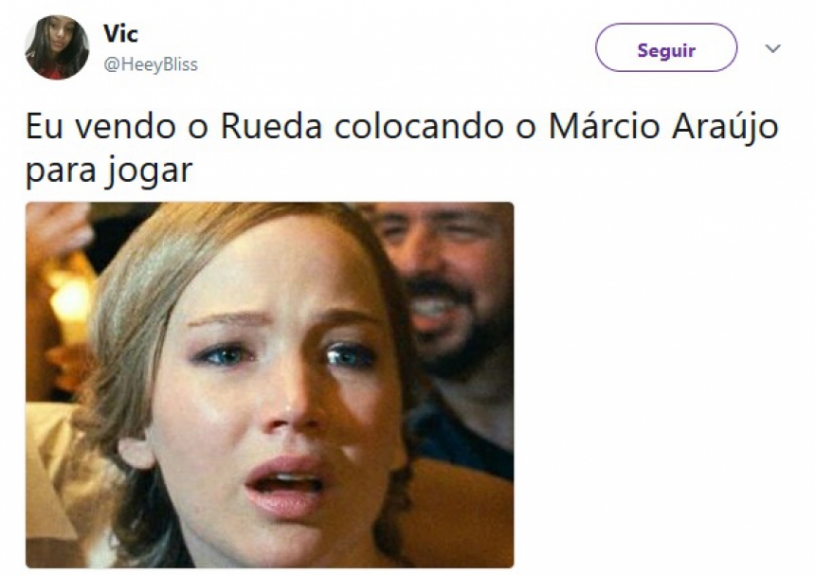 M&aacute;rcio Ara&uacute;jo virou o assunto mais comentado do Twitter no Brasil durante o duelo contra o Botafogo