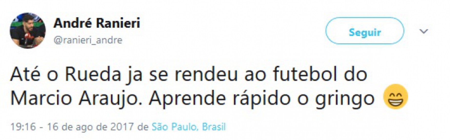 M&aacute;rcio Ara&uacute;jo virou o assunto mais comentado do Twitter no Brasil durante o duelo contra o Botafogo