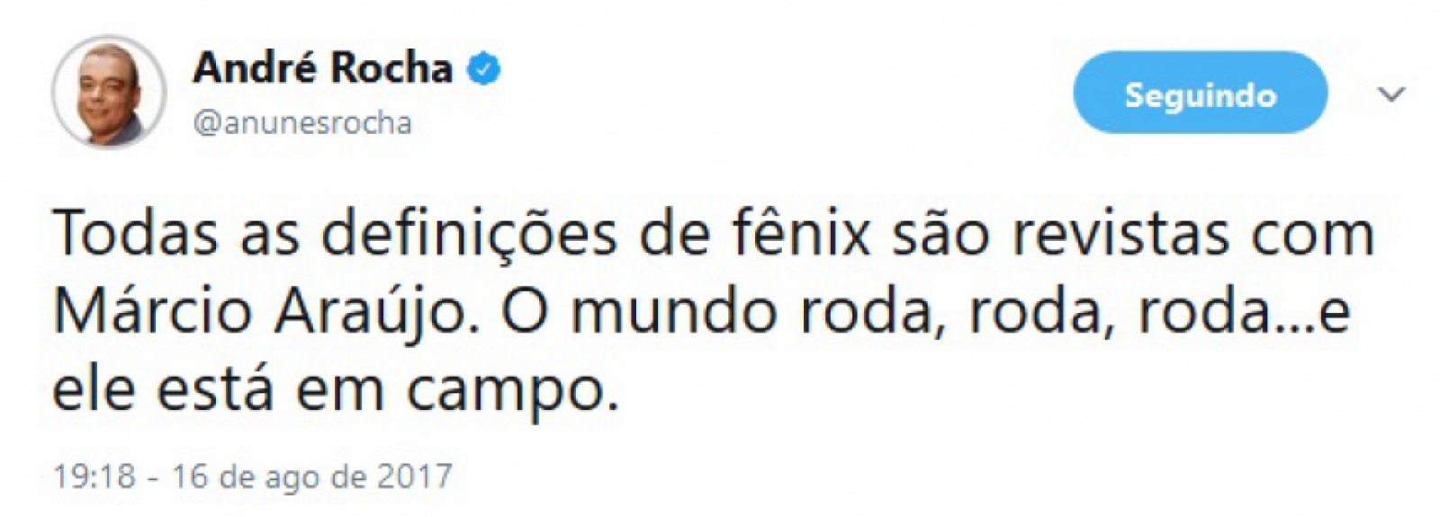 M&aacute;rcio Ara&uacute;jo virou o assunto mais comentado do Twitter no Brasil durante o duelo contra o Botafogo