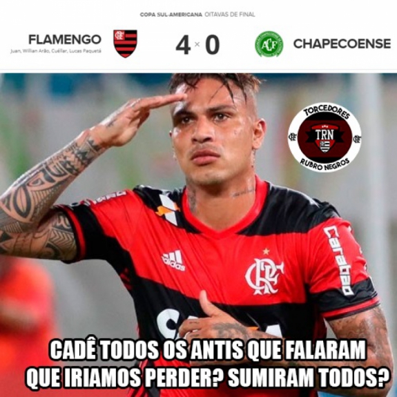 Os melhores memes da goleada do Flamengo sobre a Chapecoense