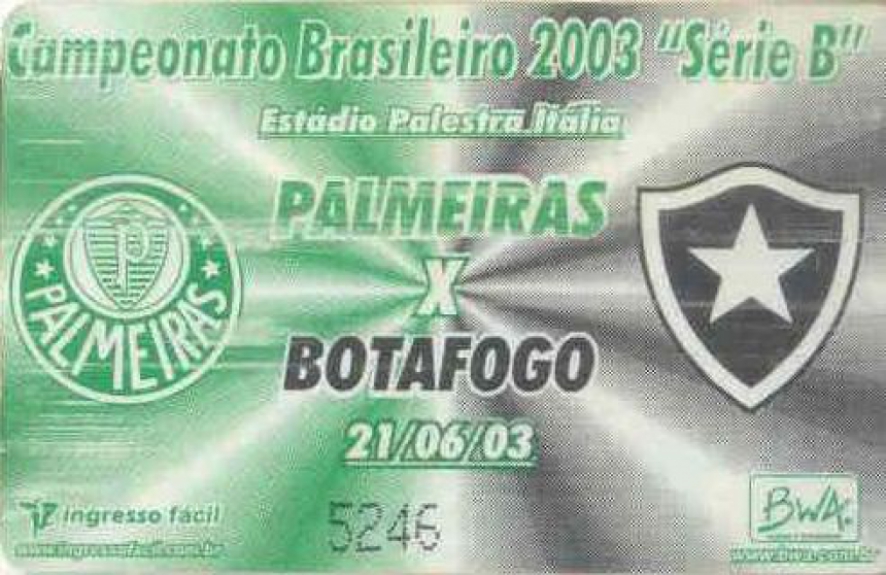 Palmeiras e Botafogo estavam na S&eacute;rie B do Brasileir&atilde;o
