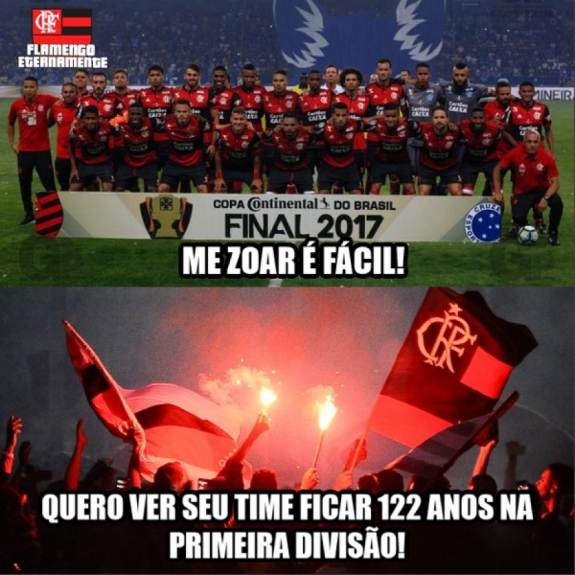 Mesmo derrotados, flamenguistas n&atilde;o perderam a oportunidade de cutucar os rivais