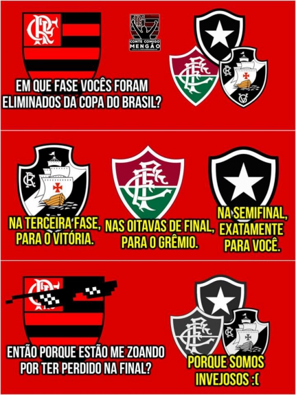 Mesmo derrotados, flamenguistas n&atilde;o perderam a oportunidade de cutucar os rivais