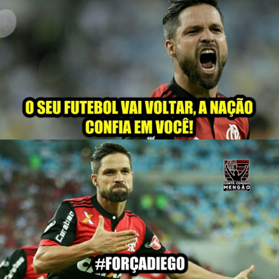 Diego, criticado por ter perdido o p&ecirc;nalti, recebeu apoio de alguns torcedores