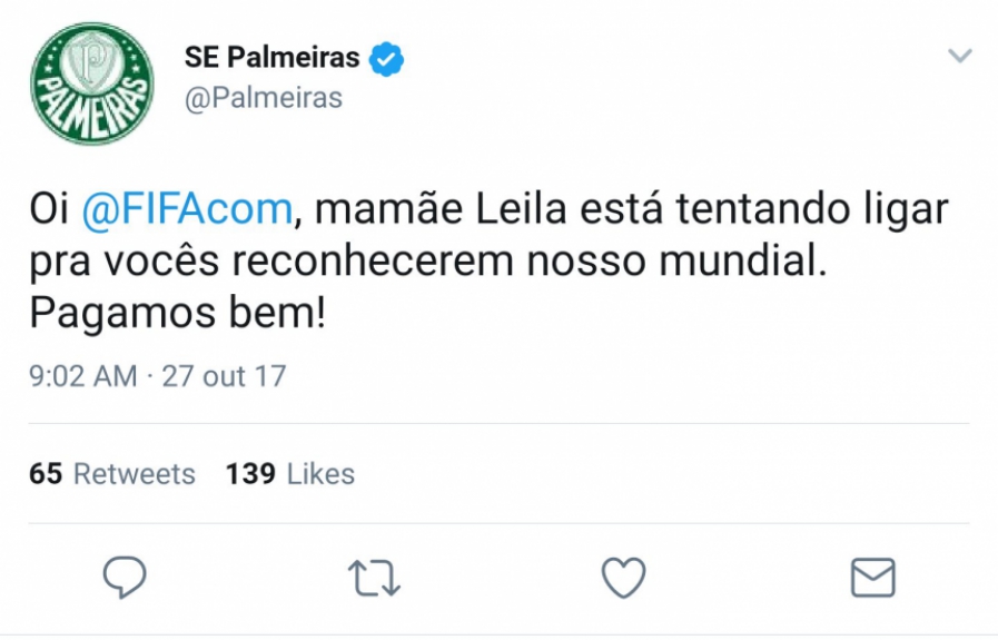 Memes provocam Palmeiras e Fluminense ap&oacute;s an&uacute;ncio da Fifa
