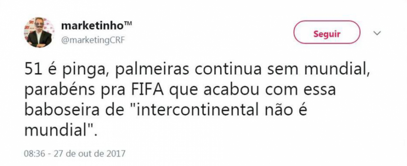 No Twitter, n&atilde;o faltaram cutucadas ao Verd&atilde;o