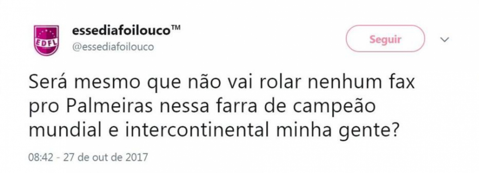 No Twitter, n&atilde;o faltaram cutucadas ao Verd&atilde;o