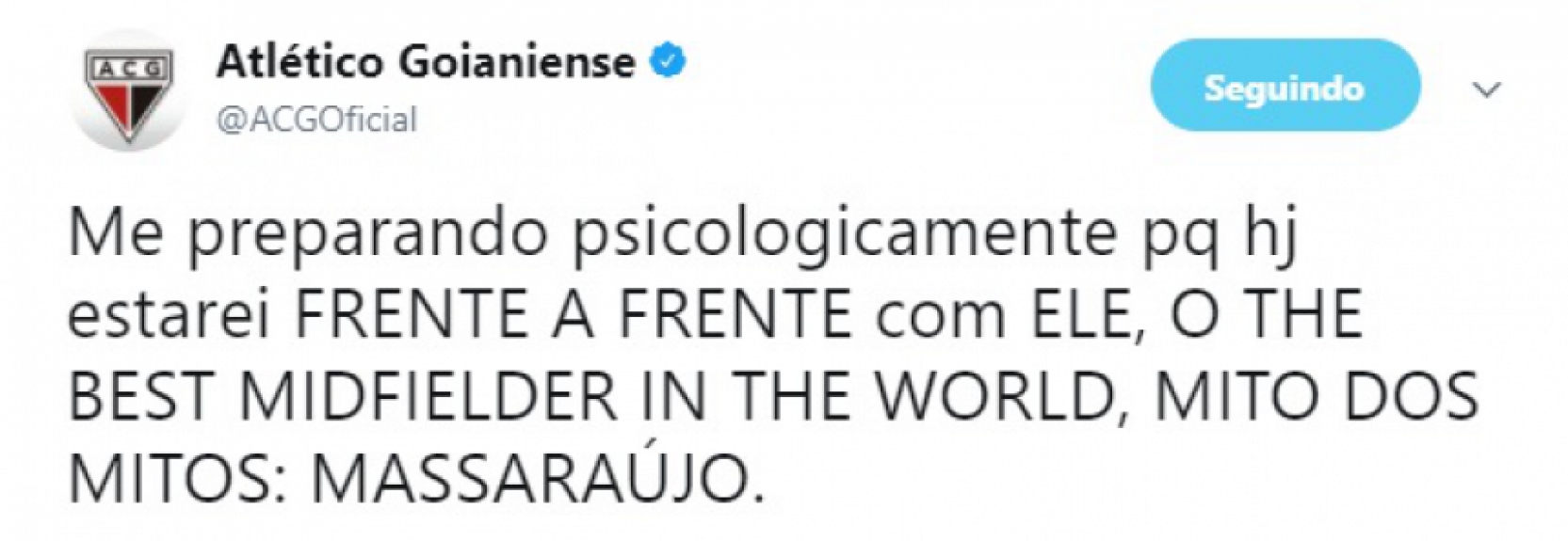 A m&aacute; fase do Atl&eacute;tico-GO dentro de campo nunca afetou o bom humor nas redes sociais. Se liga nesse tweet de quando o Drag&atilde;o enfrentou o Flamengo (e o mito dos mitos, M&aacute;rcio Ara&uacute;jo)
