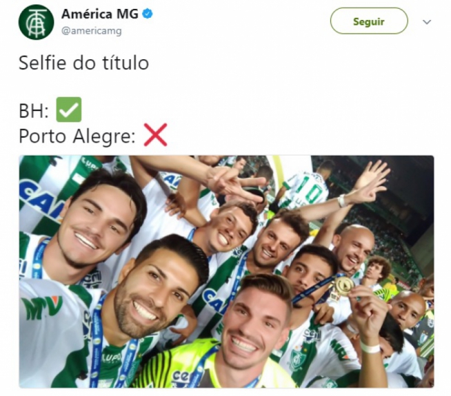 Campe&atilde;o da S&eacute;rie B, o Am&eacute;rica-MG mitou nas provoca&ccedil;&otilde;es ao Internacional