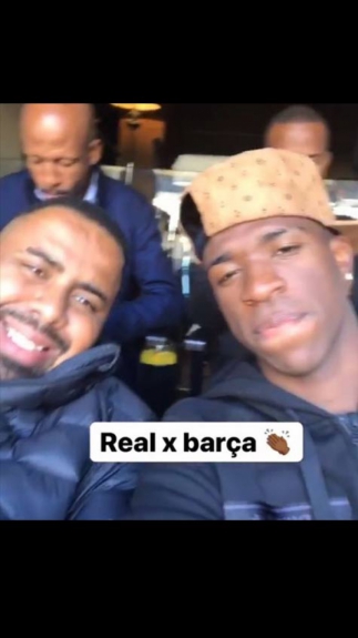 Vinicius J&uacute;nior acompanha Real Madrid x Barcelona no Santiago Bernab&eacute;u