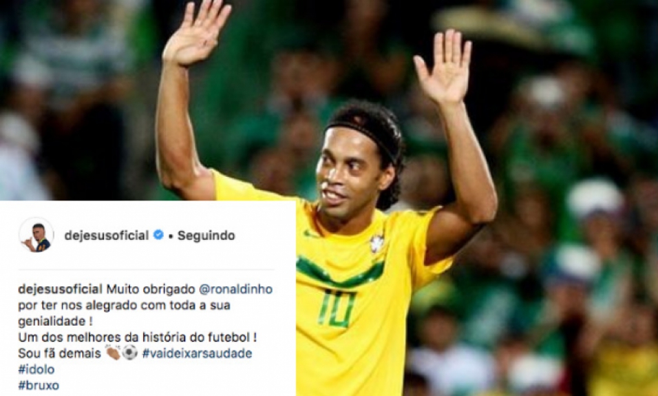 Homenagem de Gabriel Jesus a Ronaldinho Ga&uacute;cho