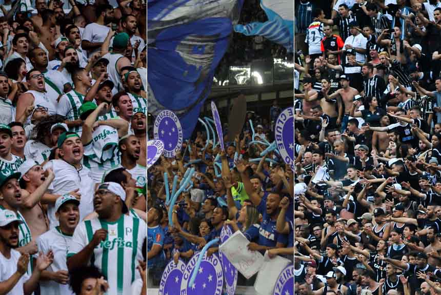 Montagem - Torcida - Palmeiras, Cruzeiro e Corinthians