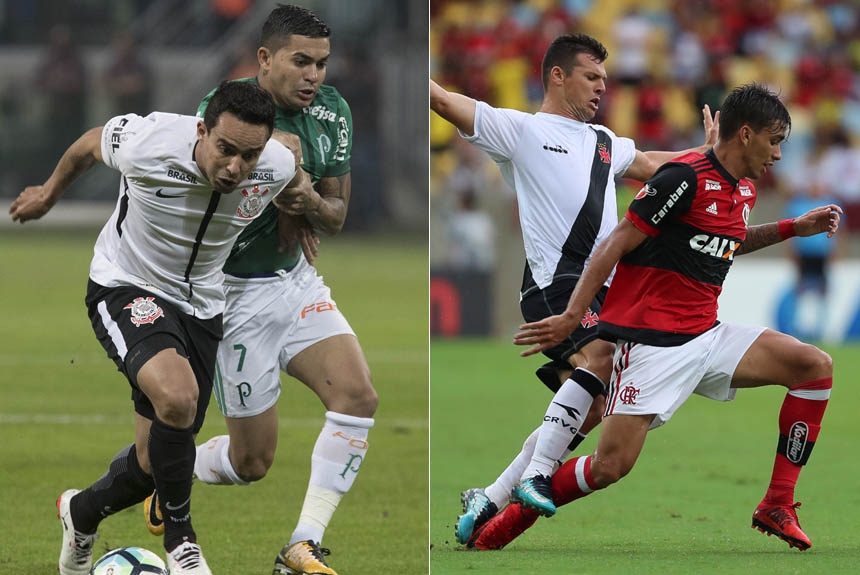 Montagem - Corinthians e Palmeiras