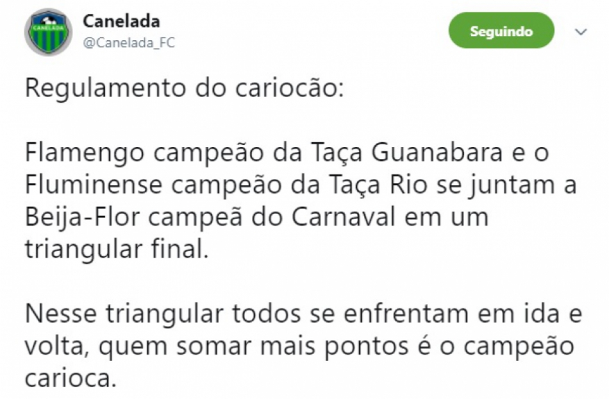 Internet faz piadas com regulamento confuso do Campeonato Carioca