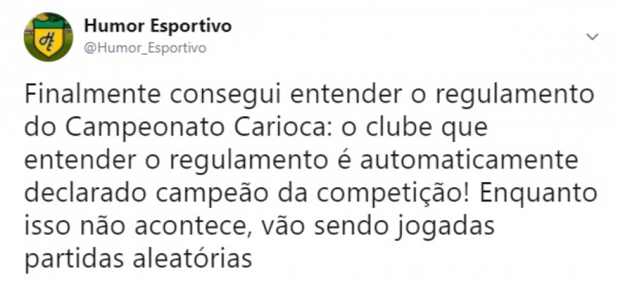 Internet faz piadas com regulamento confuso do Campeonato Carioca