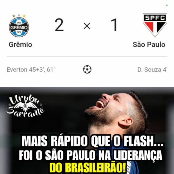 S&atilde;o Paulo &eacute; zoado ap&oacute;s derrota para o Gr&ecirc;mio