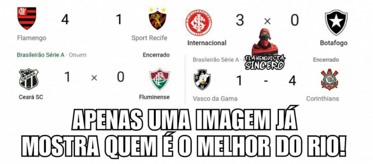 Os melhores memes de Flamengo 4 - 1 Sport