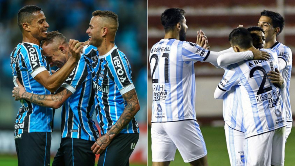 Montagem Gr&ecirc;mio x Atl&eacute;tico Tucum&aacute;n