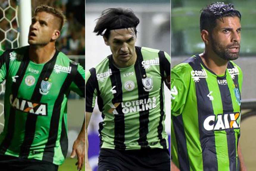 Am&eacute;rica-MG:  Rafael Moura / Matheus Ferraz/ Gerson Magr&atilde;o
