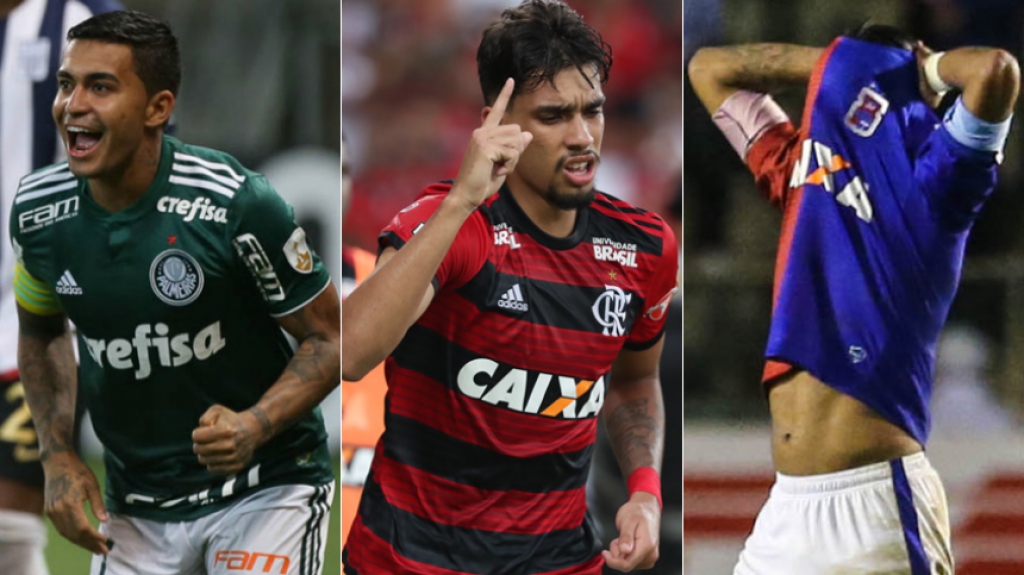 Montagem Palmeiras Flamengo e Paran&aacute;