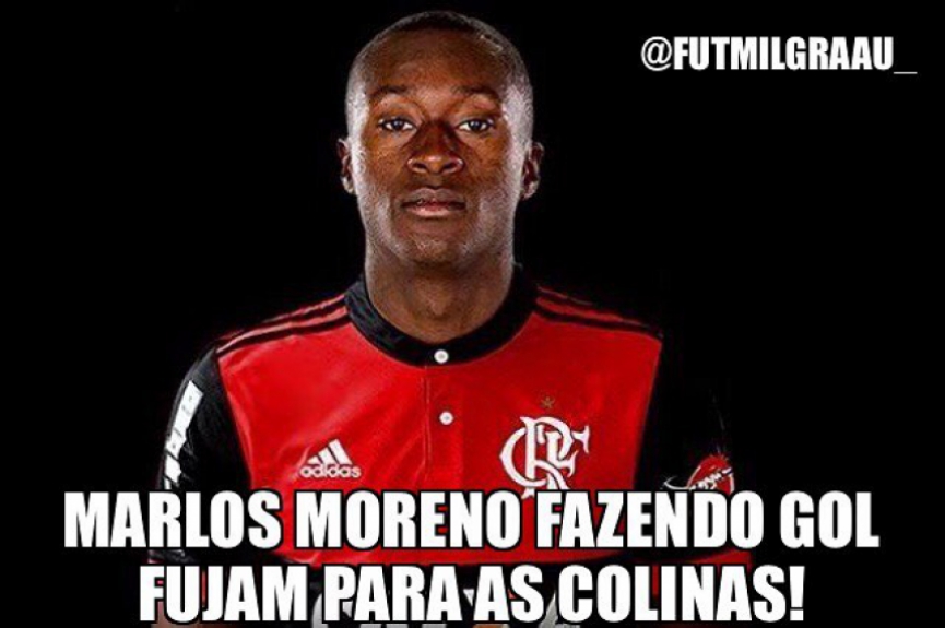 Rubro-negros fazem piadas com gol de Marlos Moreno contra o Palmeiras