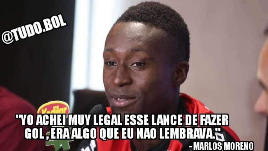Rubro-negros fazem piadas com gol de Marlos Moreno contra o Palmeiras